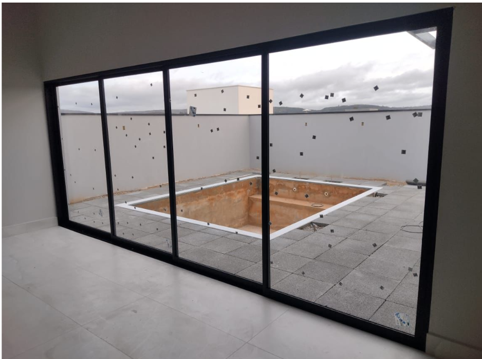Porta de correr 4 folhas com vidro
